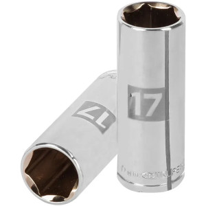Dados 17mm E3/8 Tubulares Hexagonales CrVanadio, Truper 13777