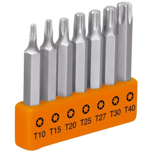 Juegos de 7 puntas Torx Combinadas, L2", Truper 17796