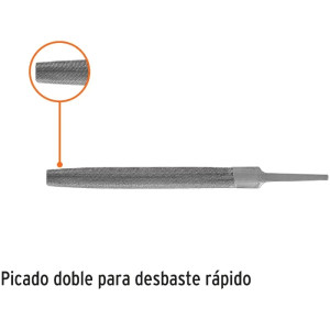 Limas Media Caña Bastardas 6", Ancho 5/8" Espesor 3/16", Sin Mango, para desbaste, LMCB-6 15169 Truper