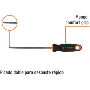 Limas Redonda Bastardas 6" Espesor 1/4", Mango Comfort Grip, LRB-6T 15315 Truper