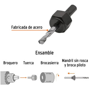 Guia para sierra de Copa 1/4", Borde Segmentado, MAN-CAZ-1/4C 18143 Truper
