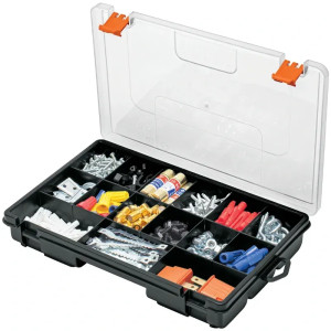 Organizador reforzado de Plastico 15 Compartimientos 28x18x4.5cm Truper 19896