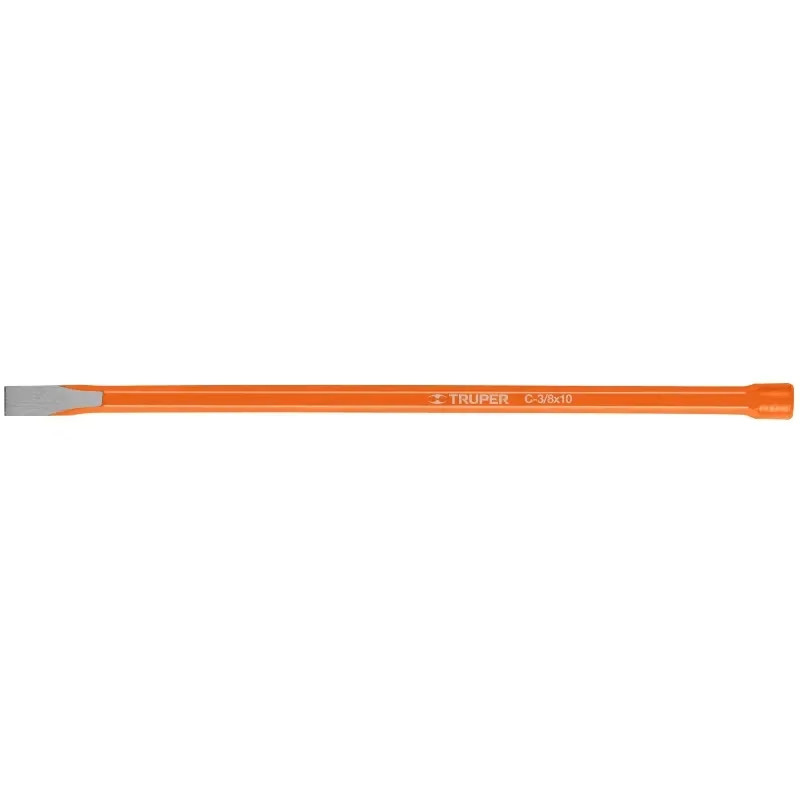 Cincel Plano 10" Cuña 3/8", Acero al cromo Vanadio, Cabeza grande, C-3/8X10 12112 Truper
