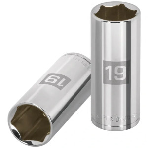 Dados 19mm E3/8 Tubulares Hexagonales CrVanadio, Truper 13779