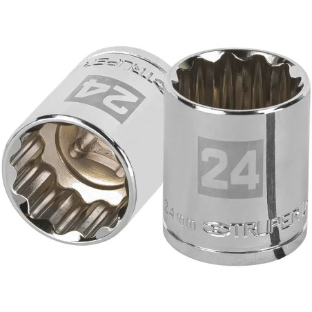 Dados 24mm E1/2 Poligonales CrVanadio, Truper 13538