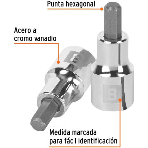 Dados de Punta Hexagonal 8mm E1/2, Truper 13282