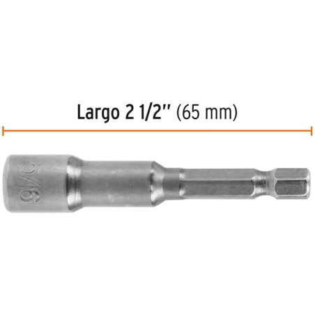 Extensiones Magnetica Punta 5/16" 5Pzas x L2" Z1/4, PUDE-9031 12942 Truper