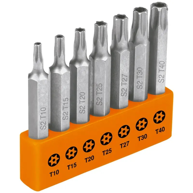 Juego de 7 puntas Torx con seguro, Largo2", P7-20TS 17813 Truper