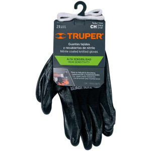 Guantes de Nylon Talla CH recubierto de Nitrilo puño tejido, uso metalmecanica, GUX-NIT-C 13293 Truper