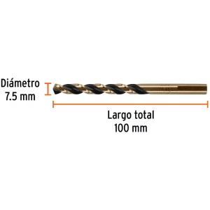 Brocas Metal HSS 7.5mm xL109mm Truper 14154