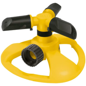 Aspersor Plastico 3 Brazos Chorro Fino 3/4", Alcance 3.5m, Area 360, 50 PSI, Pretul 20069