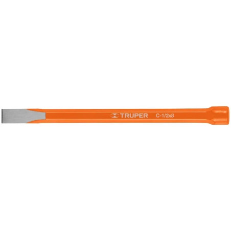 Cincel Plano 8" Cuña 1/2", Acero al cromo Vanadio, Cabeza grande, C-1/2X8 12118 Truper