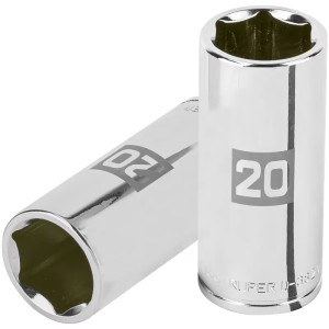Dados 20mm E3/8 Tubulares Hexagonales CrVanadio, Truper 100995