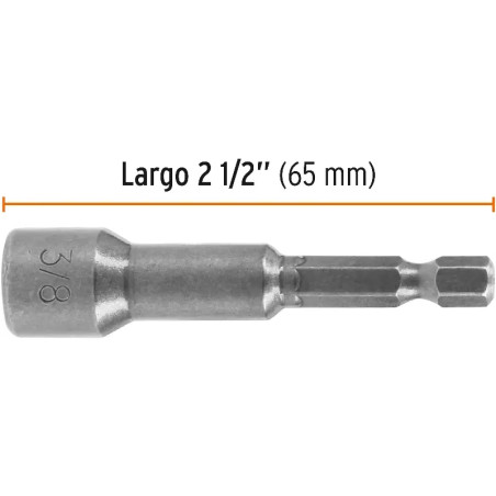 Extensiones Magnetica Dado 3/8" 5Piezas L50mm Zanco1/4, PUDE-9027 12940 Truper
