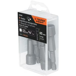 Extensiones Magnetica Dado 3/8" 5Piezas L50mm Zanco1/4, PUDE-9027 12940 Truper