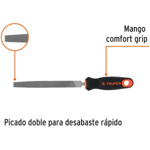 Limas Plana Bastardas 6" Ancho 5/8" Espesor 3/16", Mango Comfort Grip, LPB-6T 15309 Truper
