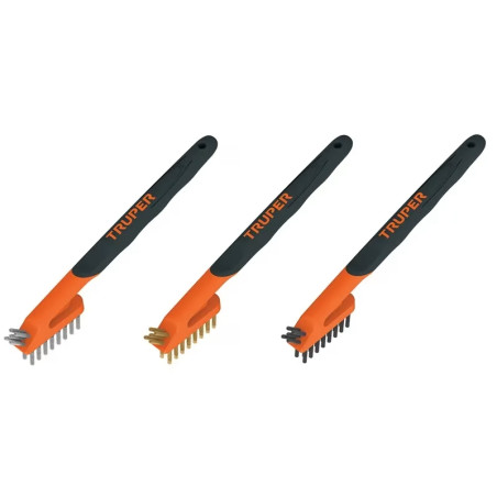 Cepillo con Cerdas de Acero al Carbono 28 Pinceles, Calibre 0.15mm, L 18cm A 1cm 3 Piezas, JCEA-3 10652 Truper
