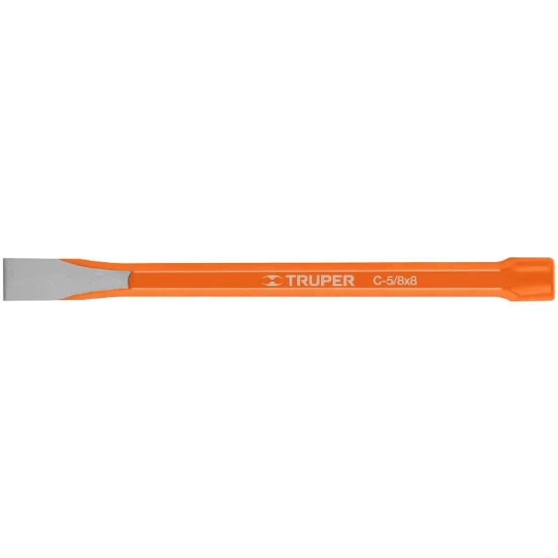 Cincel Plano 8" Cuña 5/8", Acero al cromo Vanadio, Cabeza grande, C-5/8X8 12130 Truper