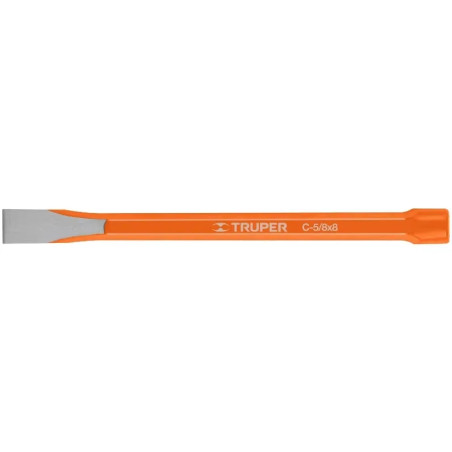 Cincel Plano 8" Cuña 5/8", Acero al cromo Vanadio, Cabeza grande, C-5/8X8 12130 Truper
