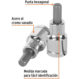 Dados de Punta Hexagonal 5/16" E1/2, Truper 13252