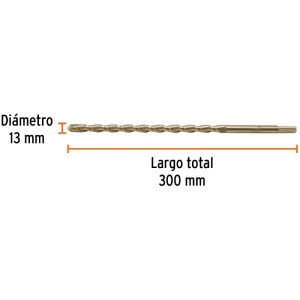 Brocas Concreto 13mm x 300mm ZP3 Ctungsteno Truper 102352