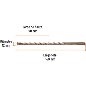 Brocas SDS Plus 12mm x160mm Concreto Truper 101188