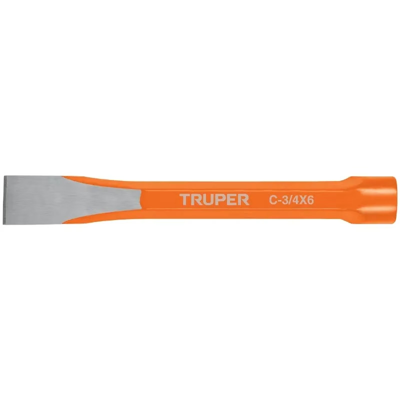 Cincel Plano 6" Cuña 3/4", Acero al cromo Vanadio, Cabeza grande, C-3/4X6 12139 Truper