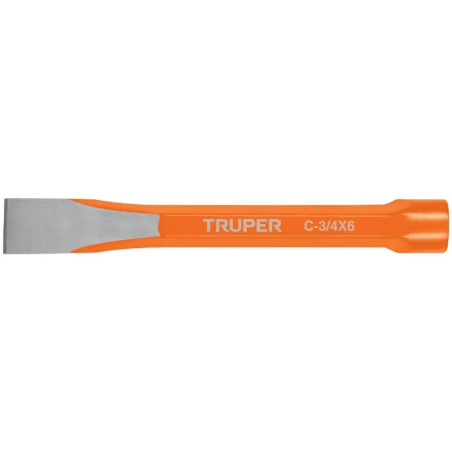 Cincel Plano 6" Cuña 3/4", Acero al cromo Vanadio, Cabeza grande, C-3/4X6 12139 Truper