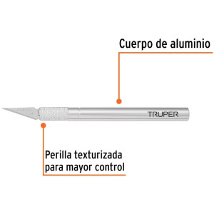 Cuchilla Exacto Profesional EnAluminio, Cortes Finos y Precisos, EXA-6 16969 Truper