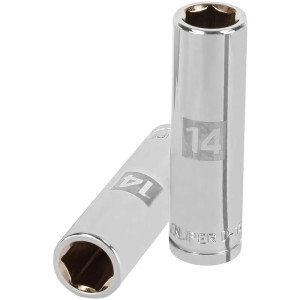 Dados 14mm E1/2 Tubulares Hexagonales CrVanadio, Truper 13354