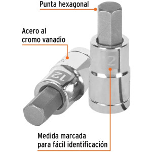 Dados de Punta Hexagonal 12mm E1/2, Truper 13284