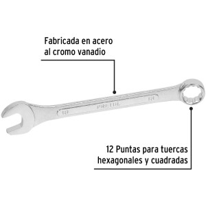Llaves Boca 18mm Mixta Combinada CrVanadio Pretul 21912