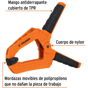 Prensa de Resorte 6" Apertura 2" Cuerpo de Nylon Mango TPR, PRE-6 17701 Truper