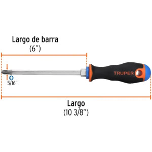 Desarmador Estrella BHex 5/16" x6" ComfortGrip Truper 18548