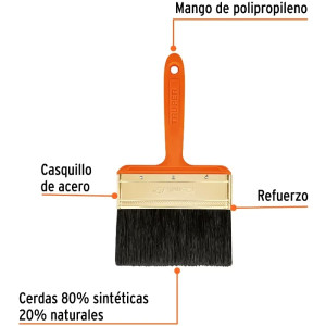 Brochas Profesionales 5" 60x17mm ResisteSolvente Truper 14487