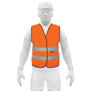 Chaleco de Seguridad Unitalla Naranja Cintas 2" con cierre Alta Visibilidad, CHS-500N 14426 Truper