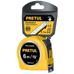 Winchas Flexometro Amarillo 5.5M CintaAncha ABS Pretul 28022