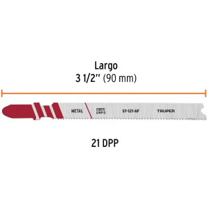 Seguetas T 12DPP x90mm BIM Cortes Metal 5Piezas Caladoras Truper 103048