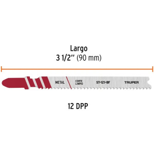 Seguetas T 21DPP x90mm BIM Cortes Metal 5Piezas Caladoras Truper 103047