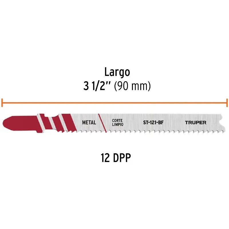Seguetas T 21DPP x90mm BIM Cortes Metal 5Piezas Caladoras Truper 103047