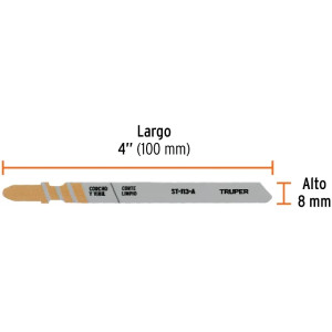 Seguetas T x130mm HCS Cortes MaterialSuave 5Piezas Caladoras Truper 103070