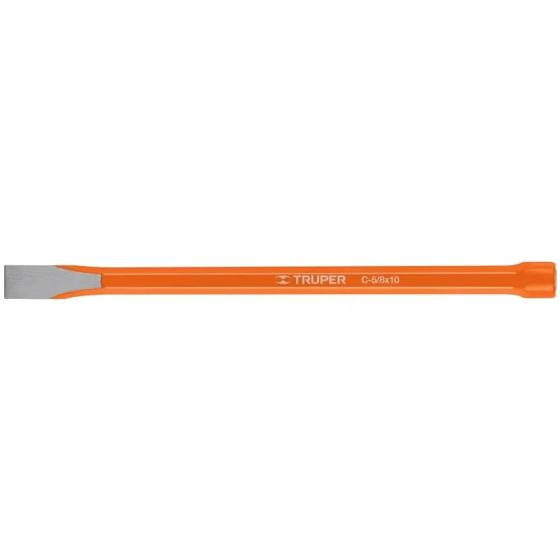 Cincel Plano 10" Cuña 5/8", Acero al cromo Vanadio, Cabeza grande, C-5/8X10 12133 Truper