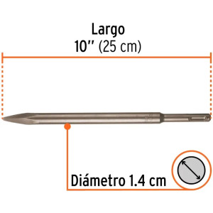 Cinceles SDS Plus Punta 25cm AC para RotoMartillos, Truper 12095