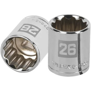 Dados 26mm E1/2 Poligonales CrVanadio, Truper 13540