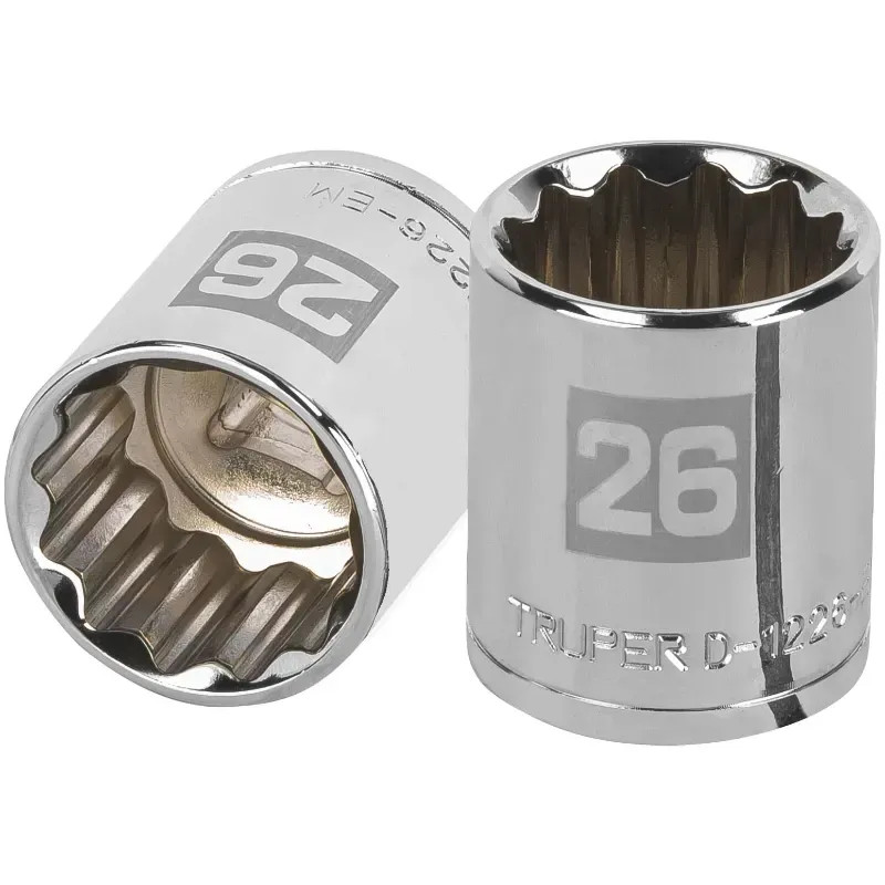Dados 26mm E1/2 Poligonales CrVanadio, Truper 13540