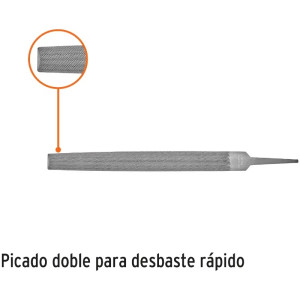 Limas Media Caña Bastardas 8", Ancho 3/4" Espesor 1/4", Sin Mango, para desbaste, LMCB-8 15171 Truper