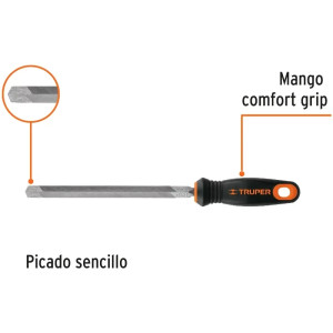 Limas Triangulo Bastardas 8" Ancho 11/16, Mango Comfort Grip, LPT-8T 15308 Truper