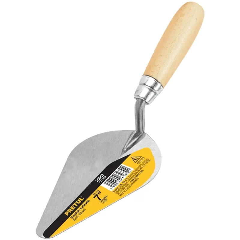 Badilejo Soldado 7", en acero al carbono, para Albañileria, CT-7PP 20607 Pretul