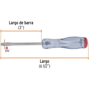 Desarmador Plano de Golpe 3/16" x3" Bhex Macetato Truper 14155