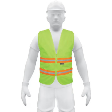 Chaleco de Seguridad Unitalla Verde Cintas Dobles 3/4" con cierre Alta Visibilidad, CHS-600V 13474 Truper